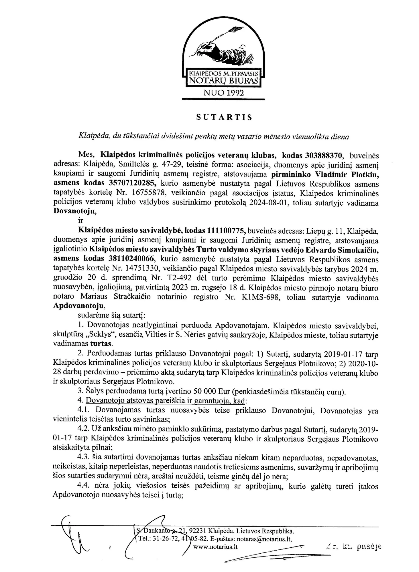 Skulptūros "Seklys" perdavimas miestui - 7