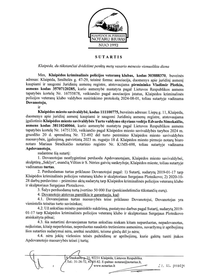 Skulptūros "Seklys" perdavimas miestui - 7